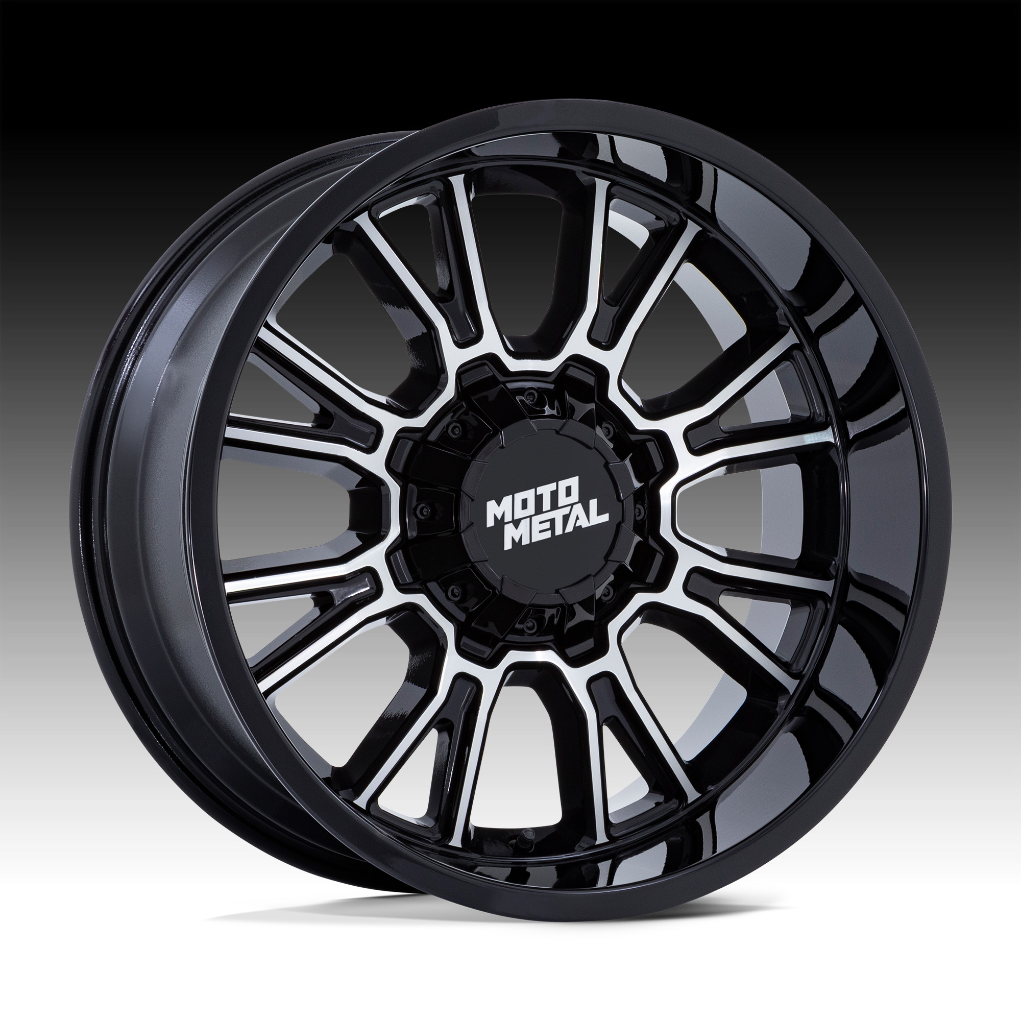 Moto Metal MO810 Legacy Machined Gloss Black Custom Truck Wheels